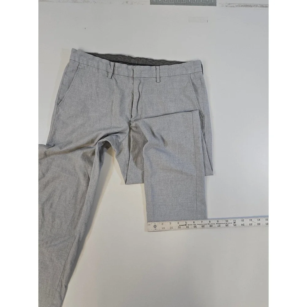 J.Crew Bowery Slim Fit Dress Pants‎ Mens 34x31 Grey 100% Cotton Trousers